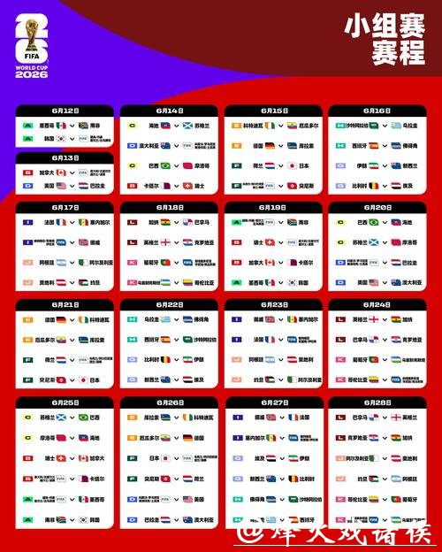 2026年世界杯半决赛详细赛程时间表曝光